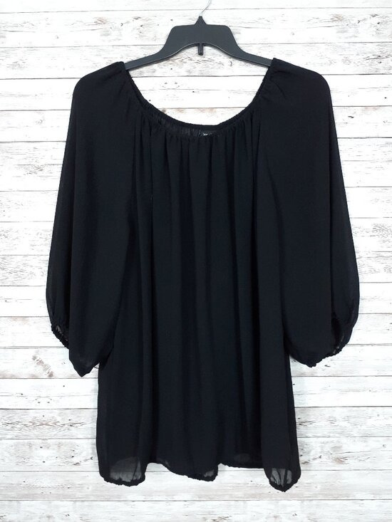 Lane Bryant Tops - Lane Bryant Womens Sheer Top 22/24 On Off Shoulder Elastic Waist and Sleeve 872A